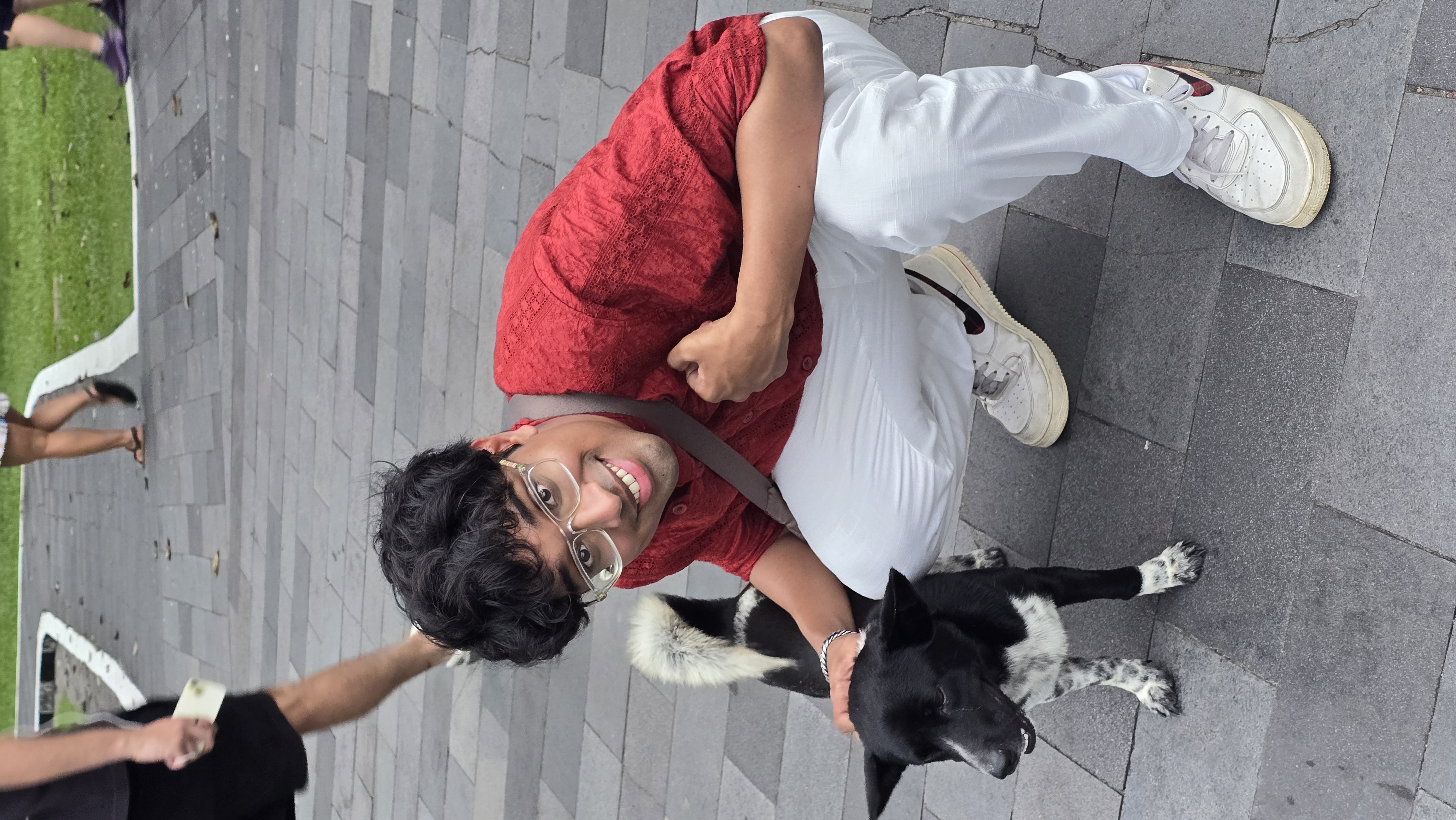 With a dog, Bali